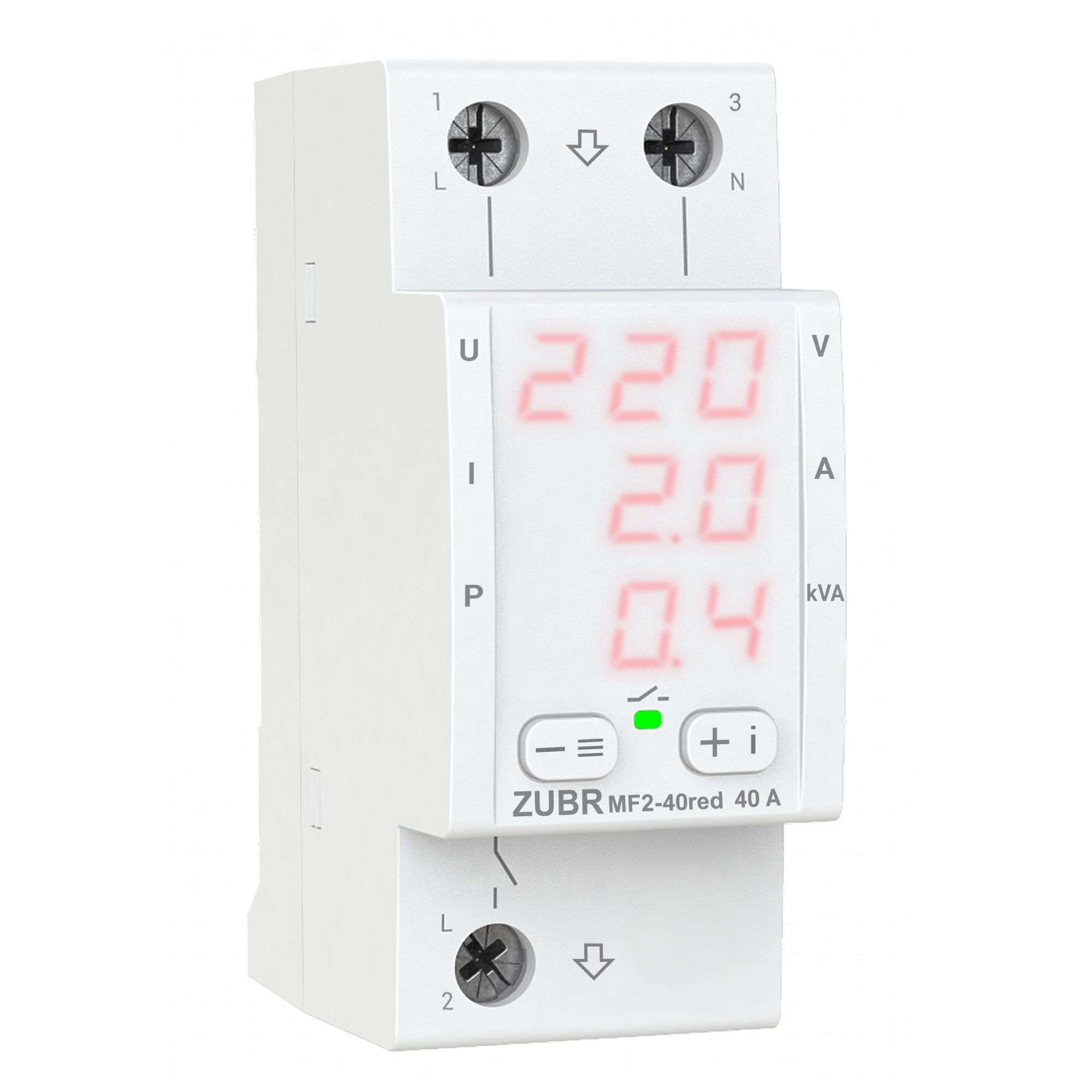 Releu de protectie tensiune si control al curentului, monofazat, mf2-40 , ZUBR